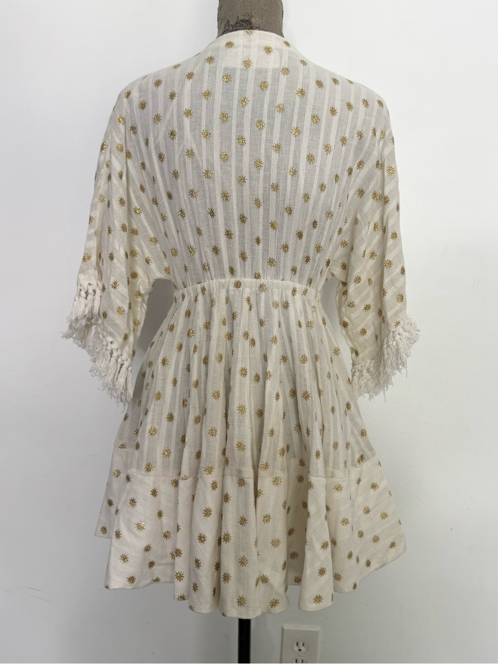 Revolve SUNDRESS Candy Dress Dubai Coconut Boho Beach Gold Star Mini Dress XS/S - Picture 10 of 16